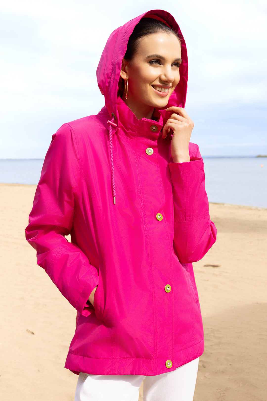 Alison Sheri A47275 Fuchsia Pink Magic Water Changing Hooded Raincoat