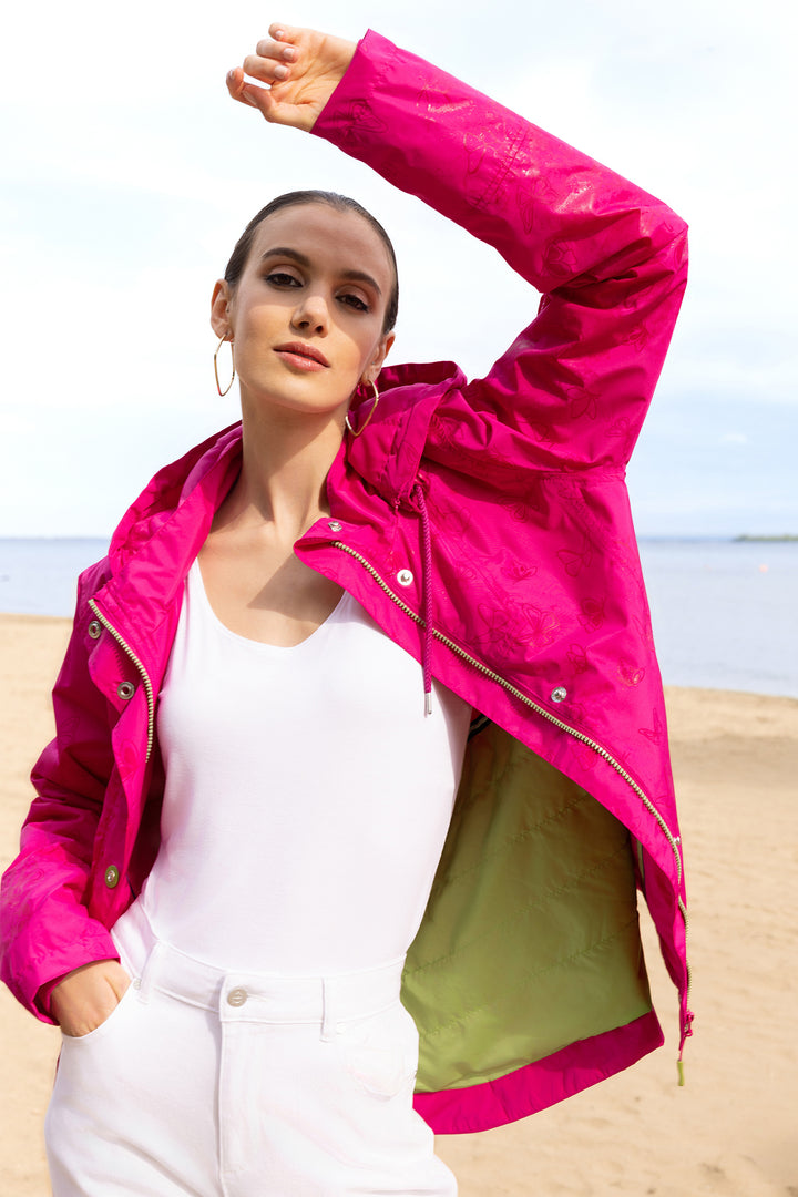 Alison Sheri A47275 Fuchsia Pink Magic Water Changing Hooded Raincoat