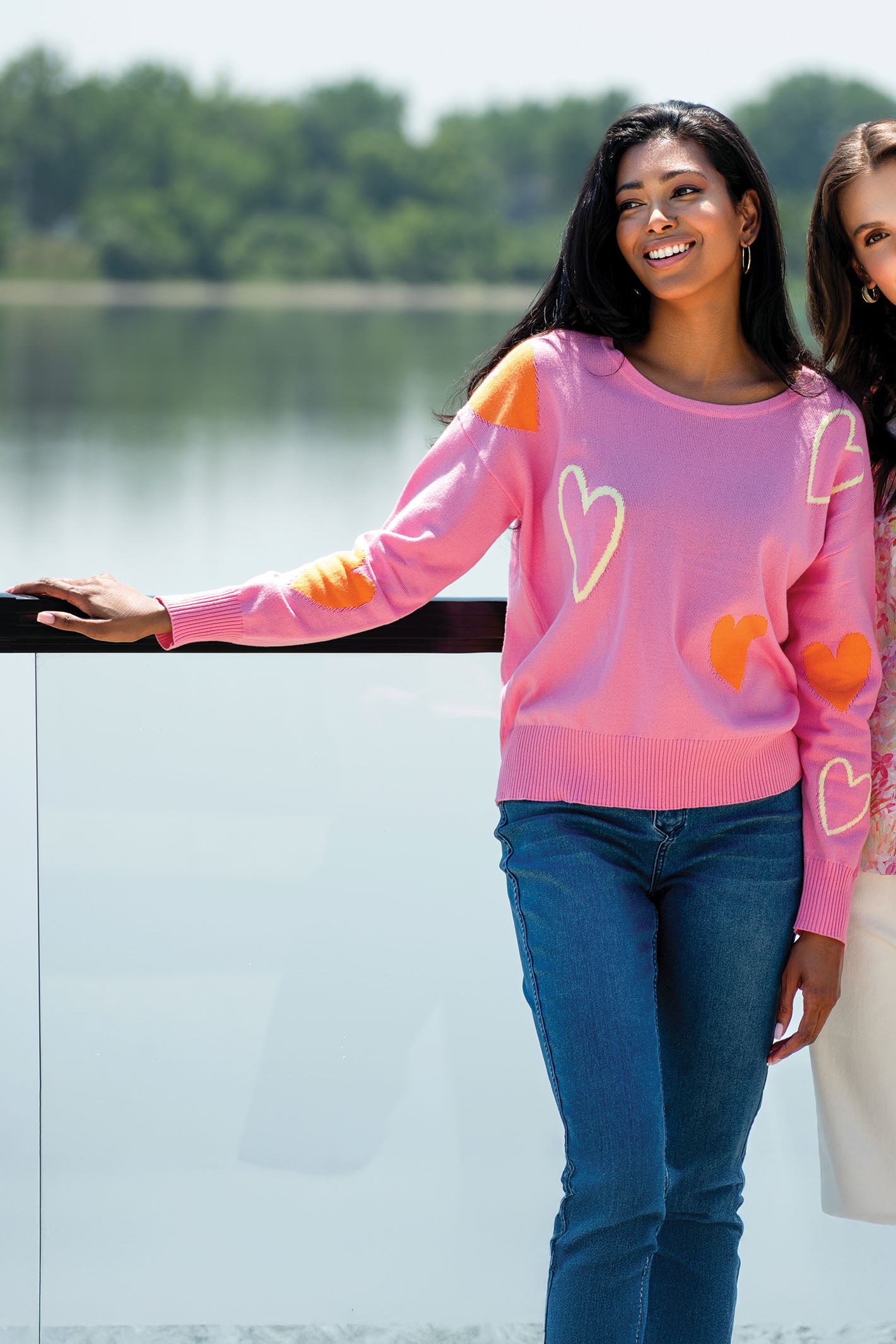 Daphne Bobble Heart Sweater - The RiverLane