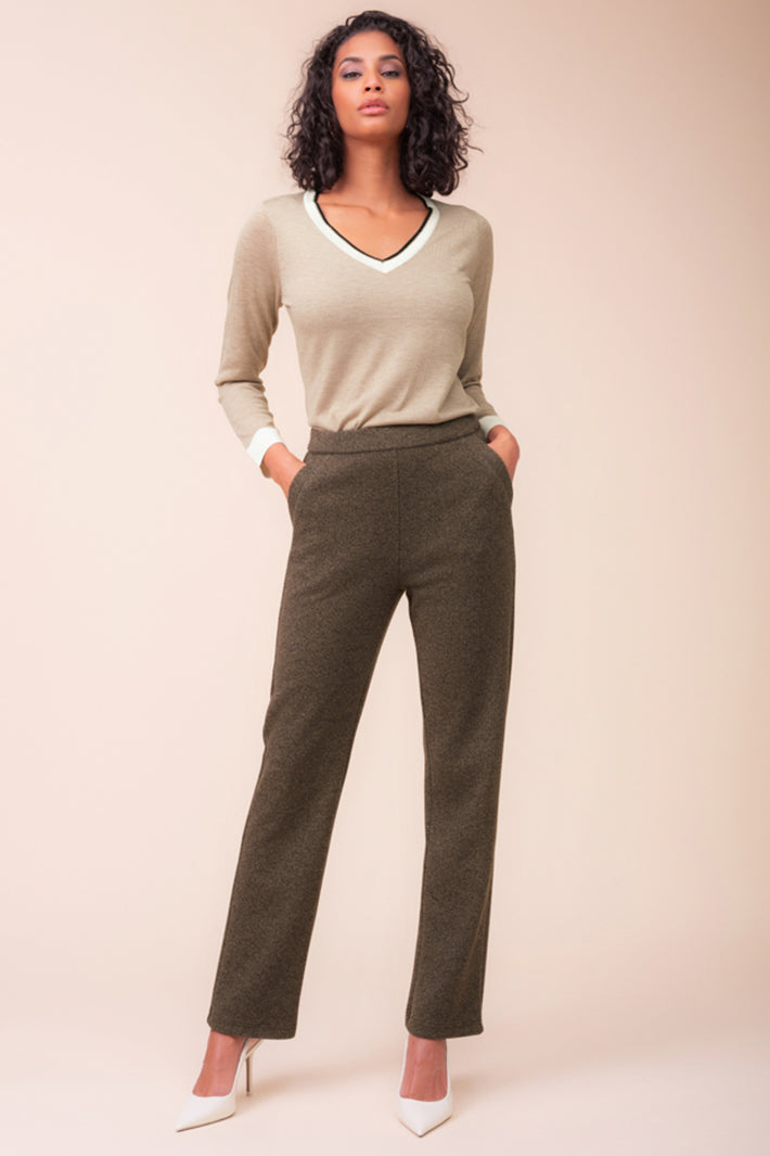 Alison Sheri A48126 mocha brown trousers at Experience Boutique