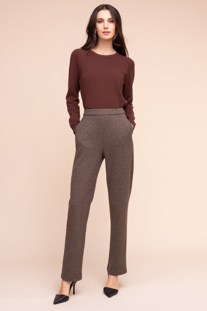 Alison Sheri A48126 mocha brown trousers at Experience Boutique