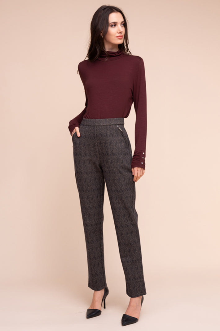 Alison Sheri A48311 multicolour zip pocket trousers at Experience Boutique