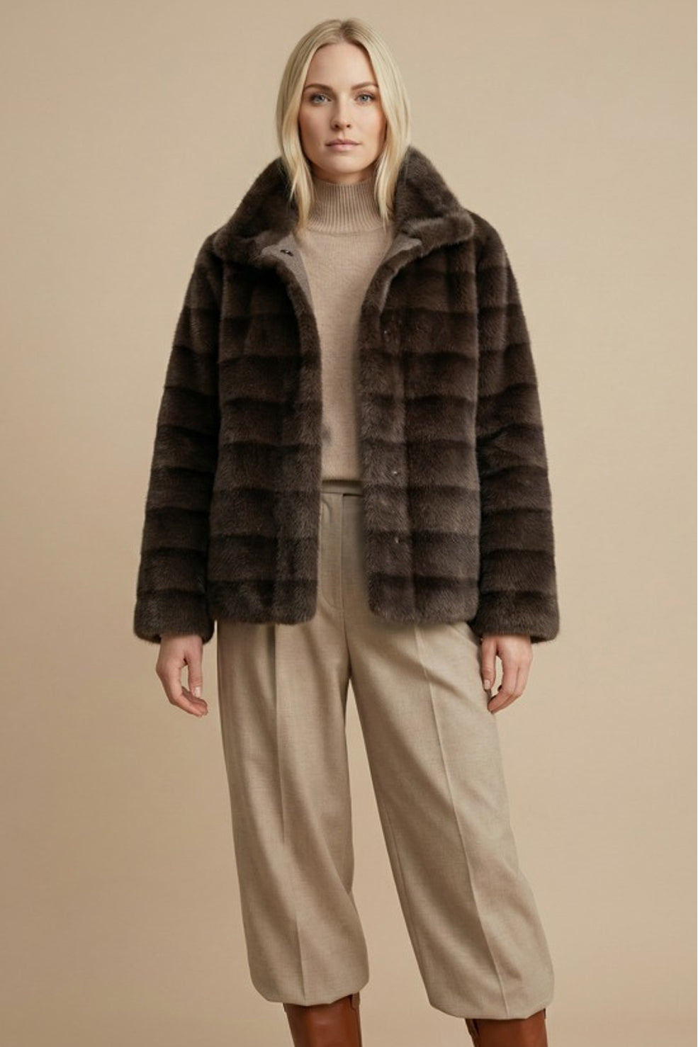 Allison Brown Jacket DQ431KB, full length