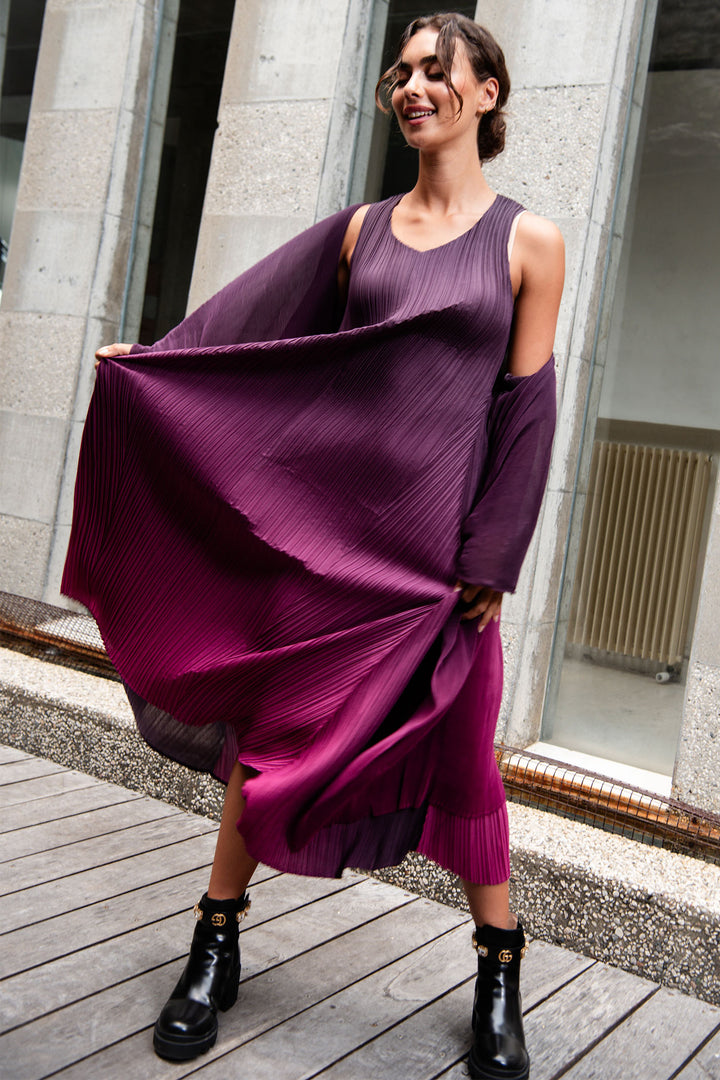 Alquema AD1072L Estrella Mulberry Ombre Dress - Experience Boutique