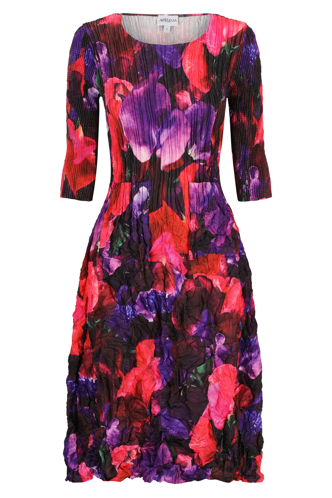 Alquema ADC544 Coral Sweet Pea 3/4 Sleeve Smash Dress