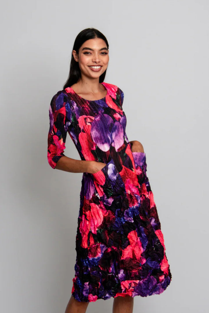 Alquema ADC544 Coral Sweet Pea 3/4 Sleeve Smash Dress