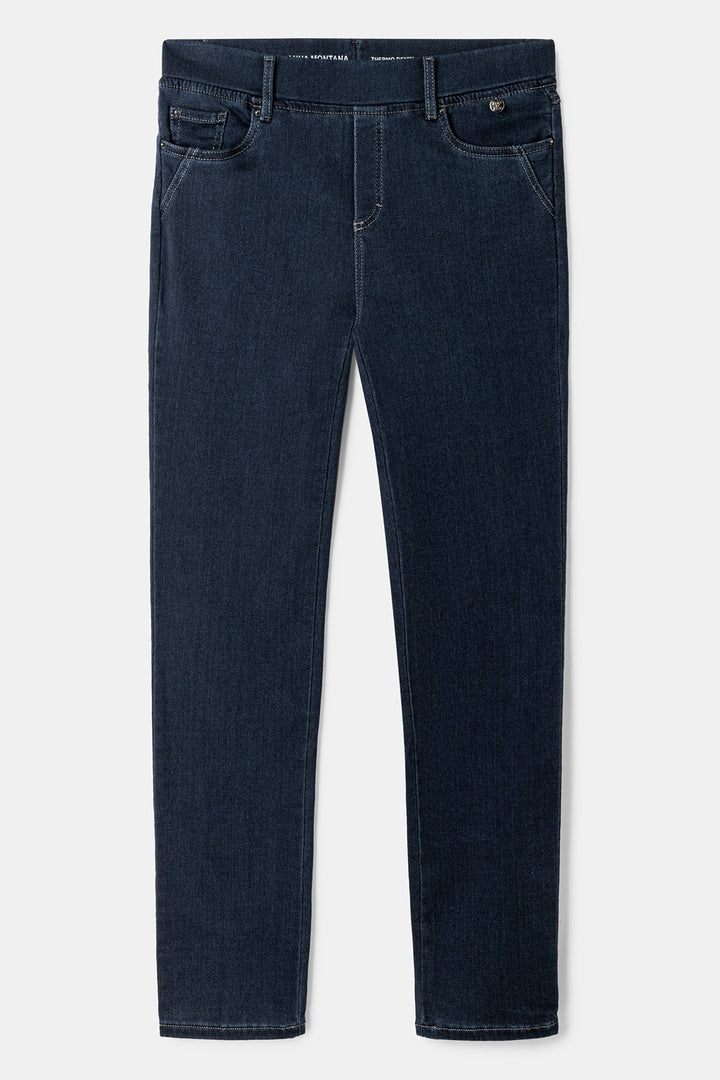 Anna Montana 1021 Angelika Dark Blue Denim Pull-On Trousers, packshot