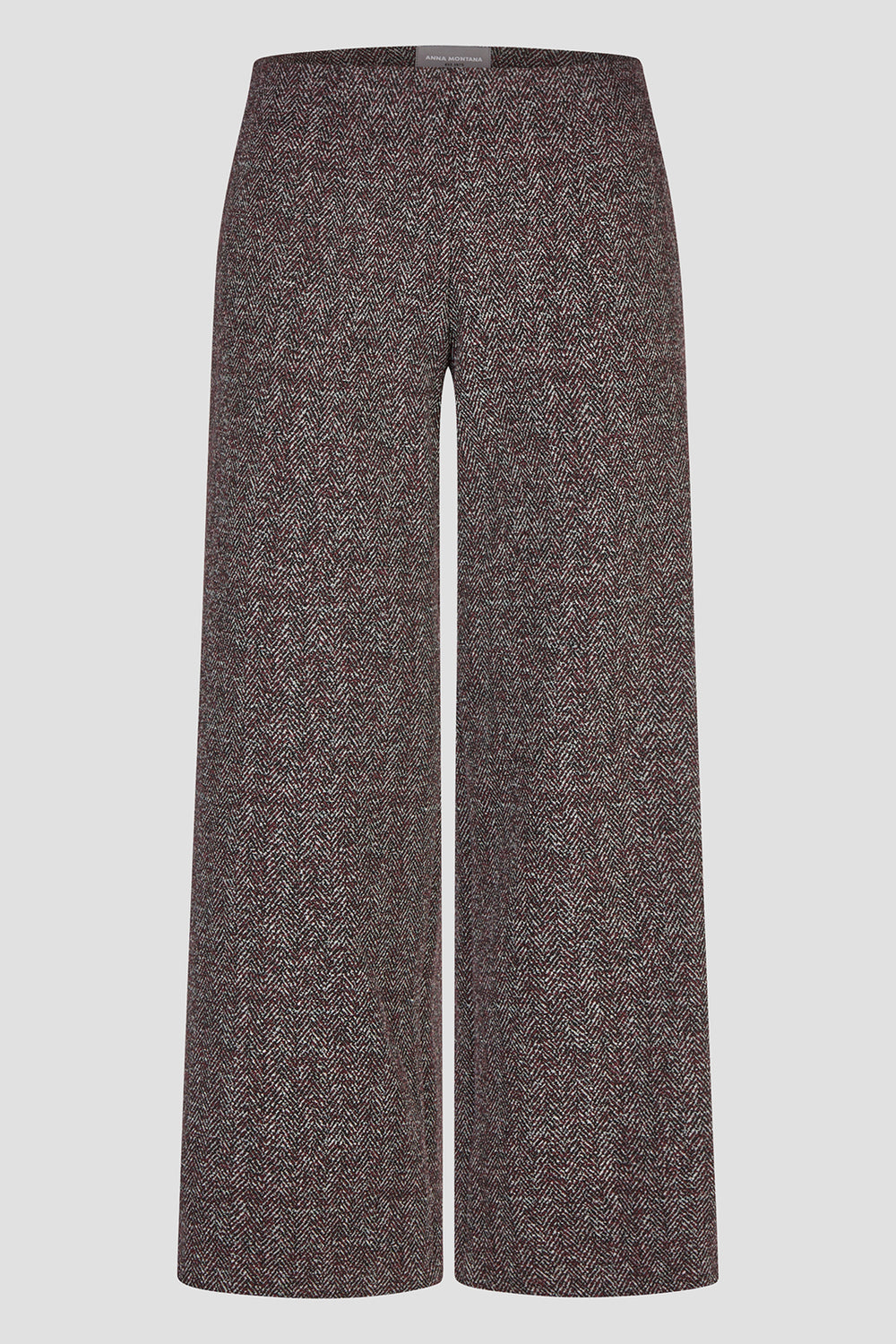 Anna Montana 5666 Mila Red and Black Herringbone Wide Leg Trousers, front packshot