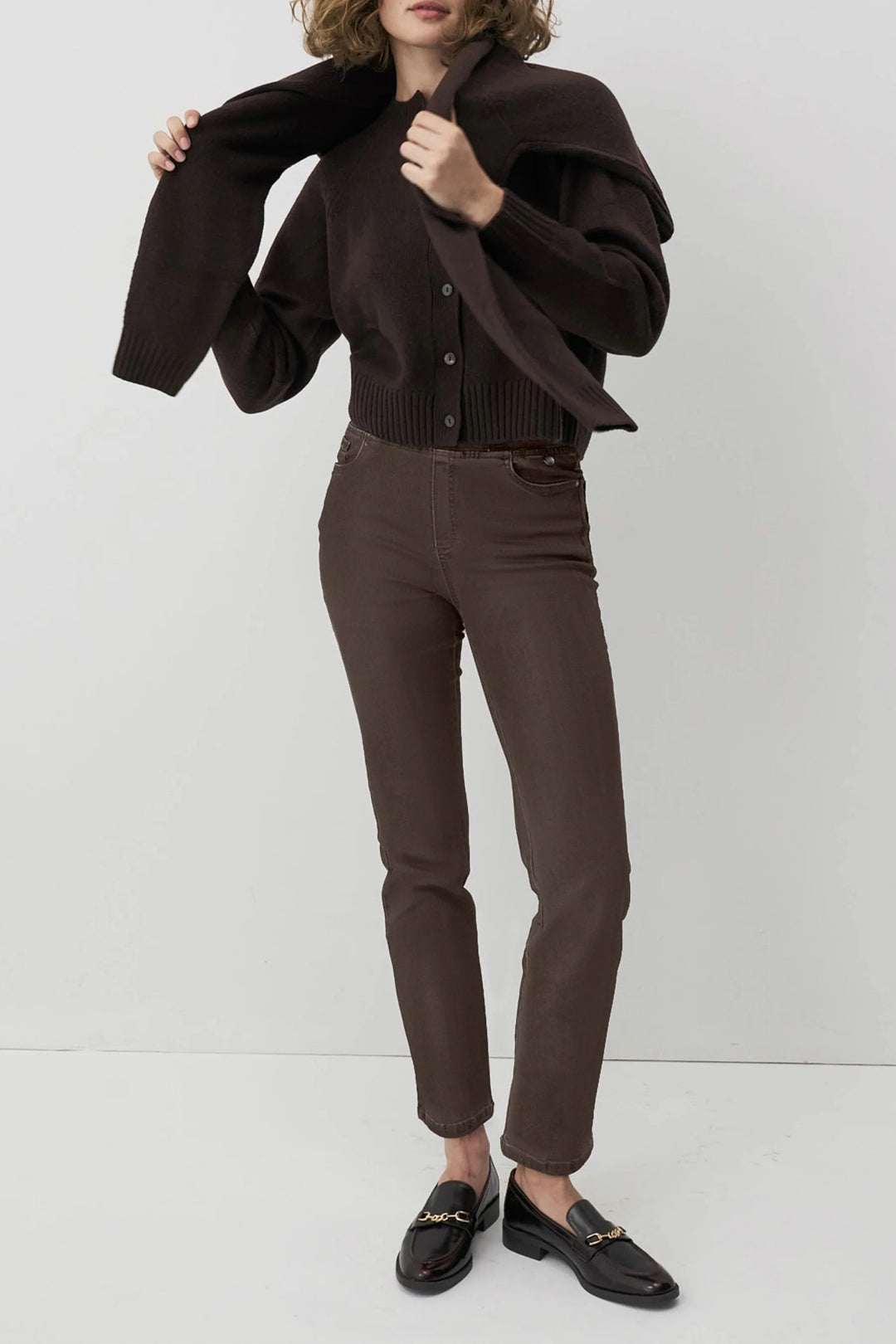 Anna Montana Angelika Coffee Brown Jeans at Experience Boutique