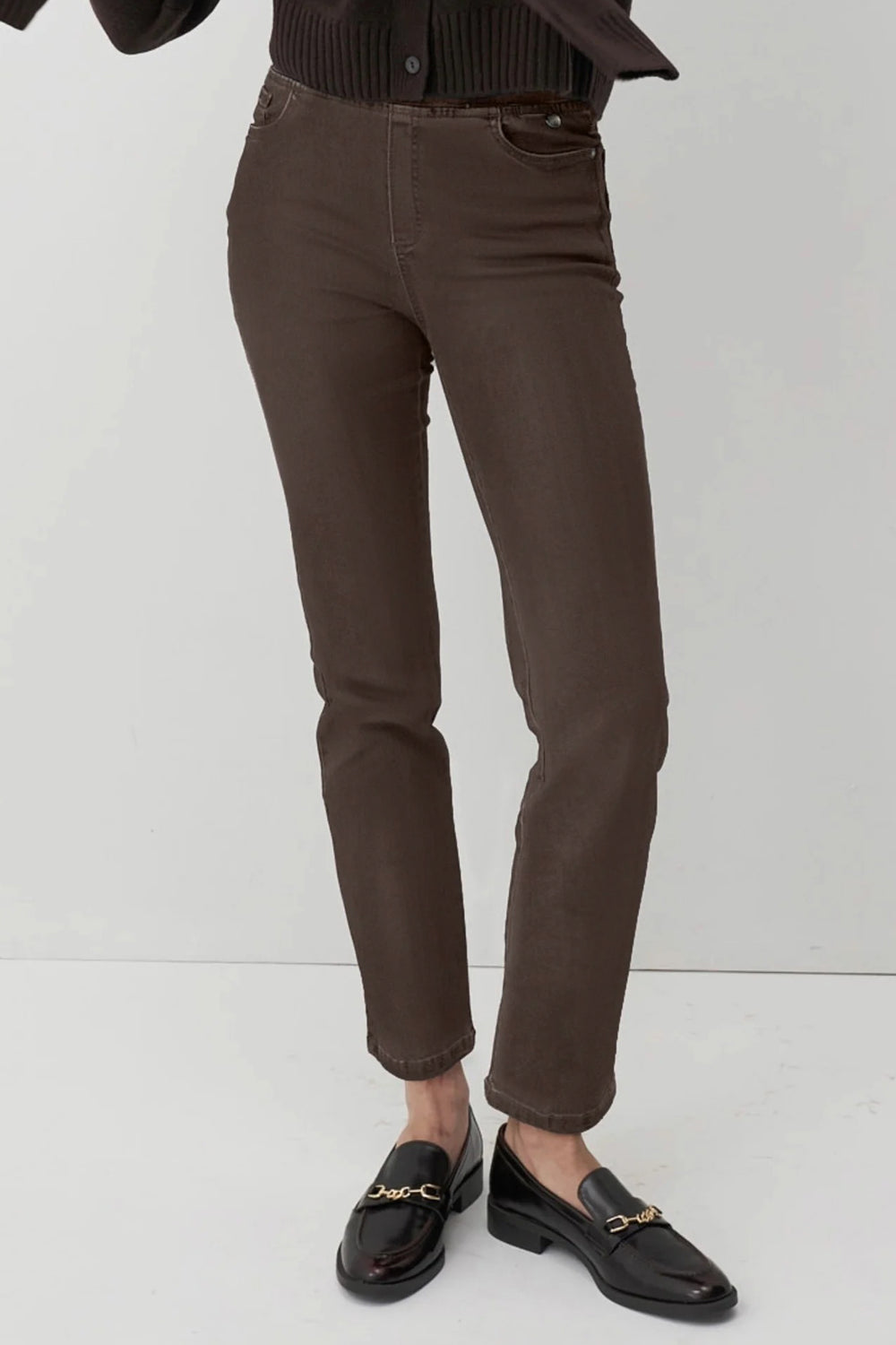 Anna Montana Angelika Coffee Brown Jeans Short at Experience Boutique