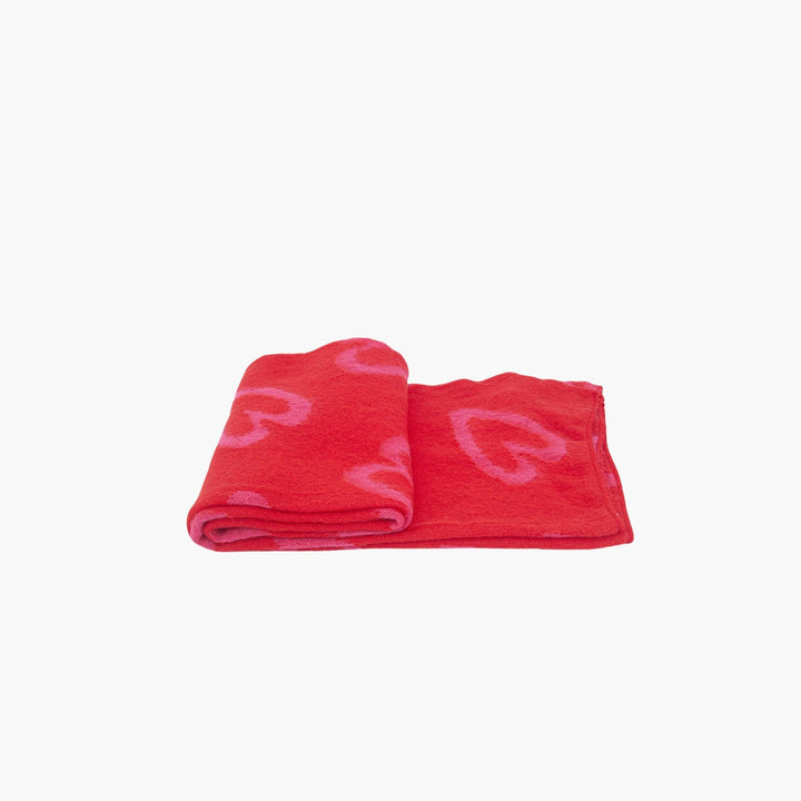 Red Pink Sketched Hearts Warm Scarf