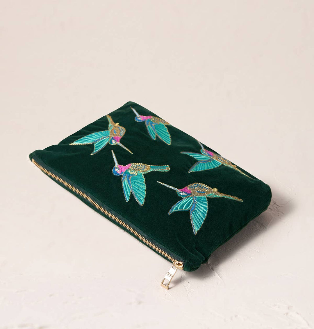 Hummingbird Everyday Pouch Ink Blue Velvet