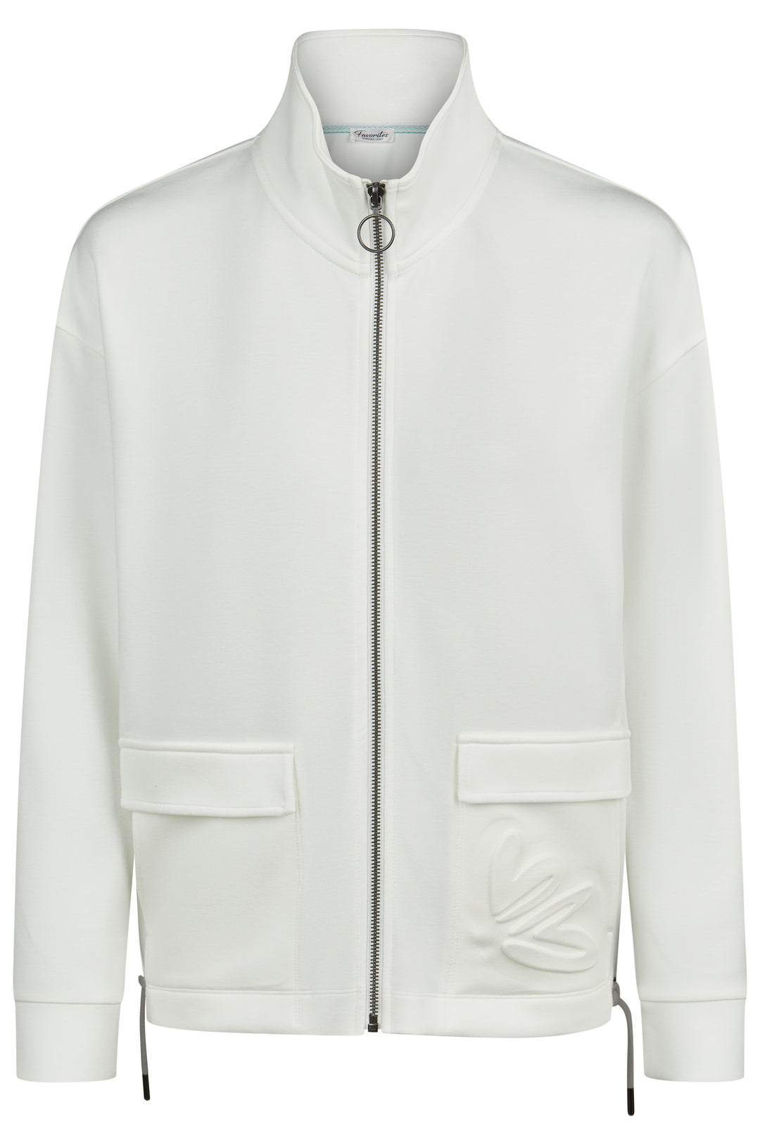 Barbara Lebek 55020062 Offwhite Zip Front Sweat Jacket