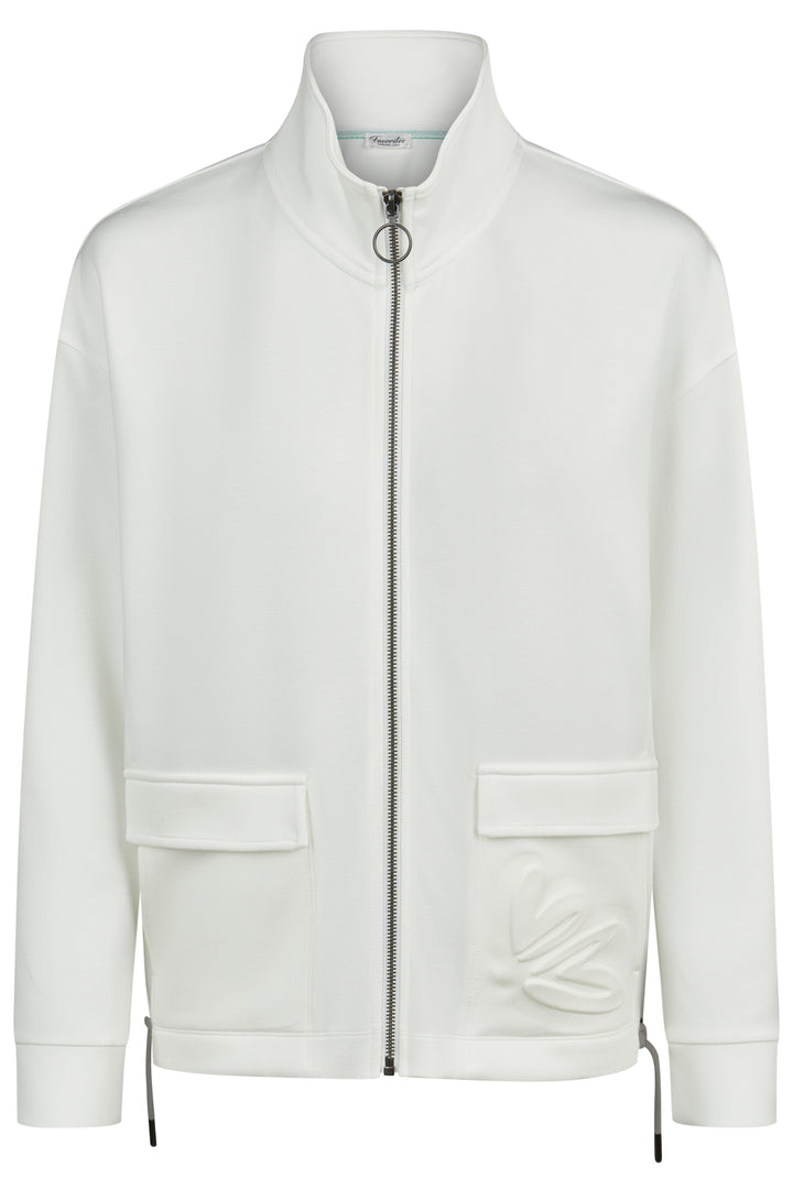 Barbara Lebek 55020062 Offwhite Zip Front Sweat Jacket