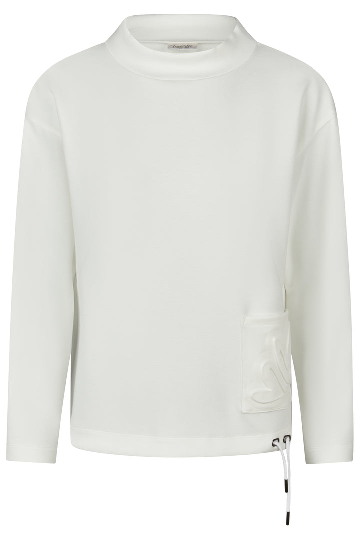 Barbara Lebek 55550062 Offwhite High Neck Long Sleeve Sweatshirt