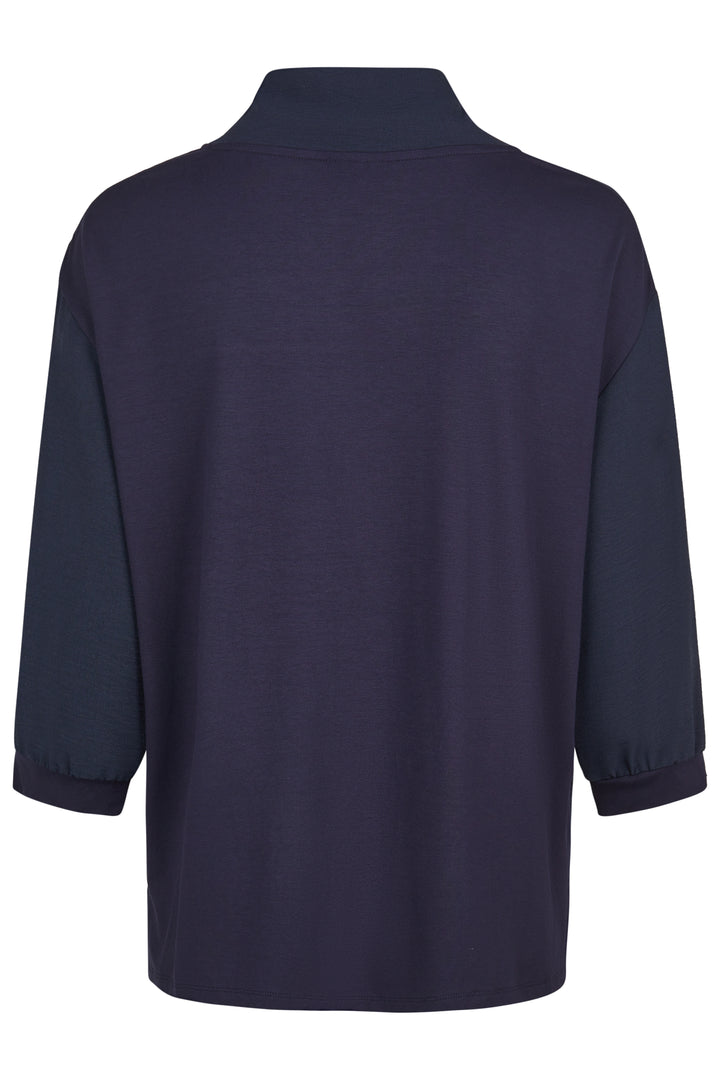 Barbara Lebek 55570062 Navy Drawstring Neck Top