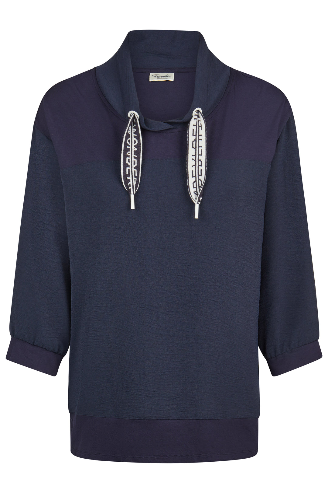 Barbara Lebek 55570062 Navy Drawstring Neck Top