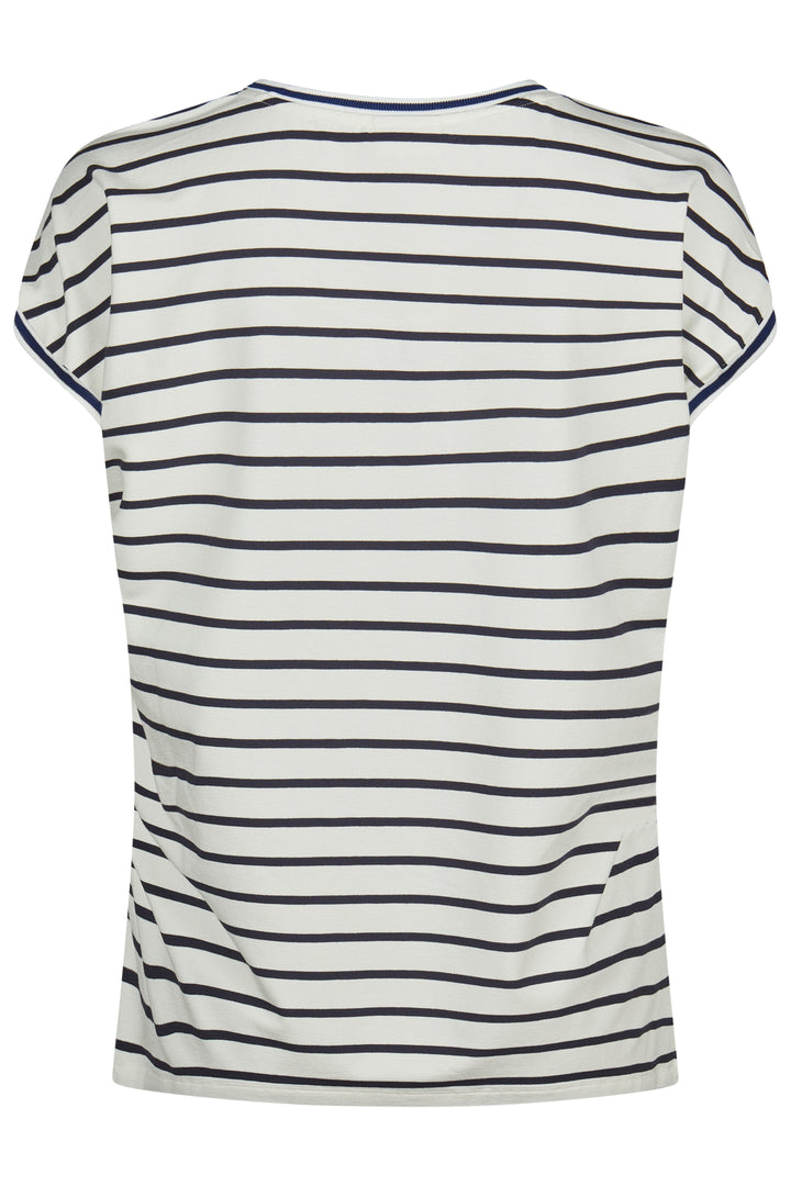 Barbara Lebek 55700062 Navy Cognac Print Cap Sleeve T-Shirt