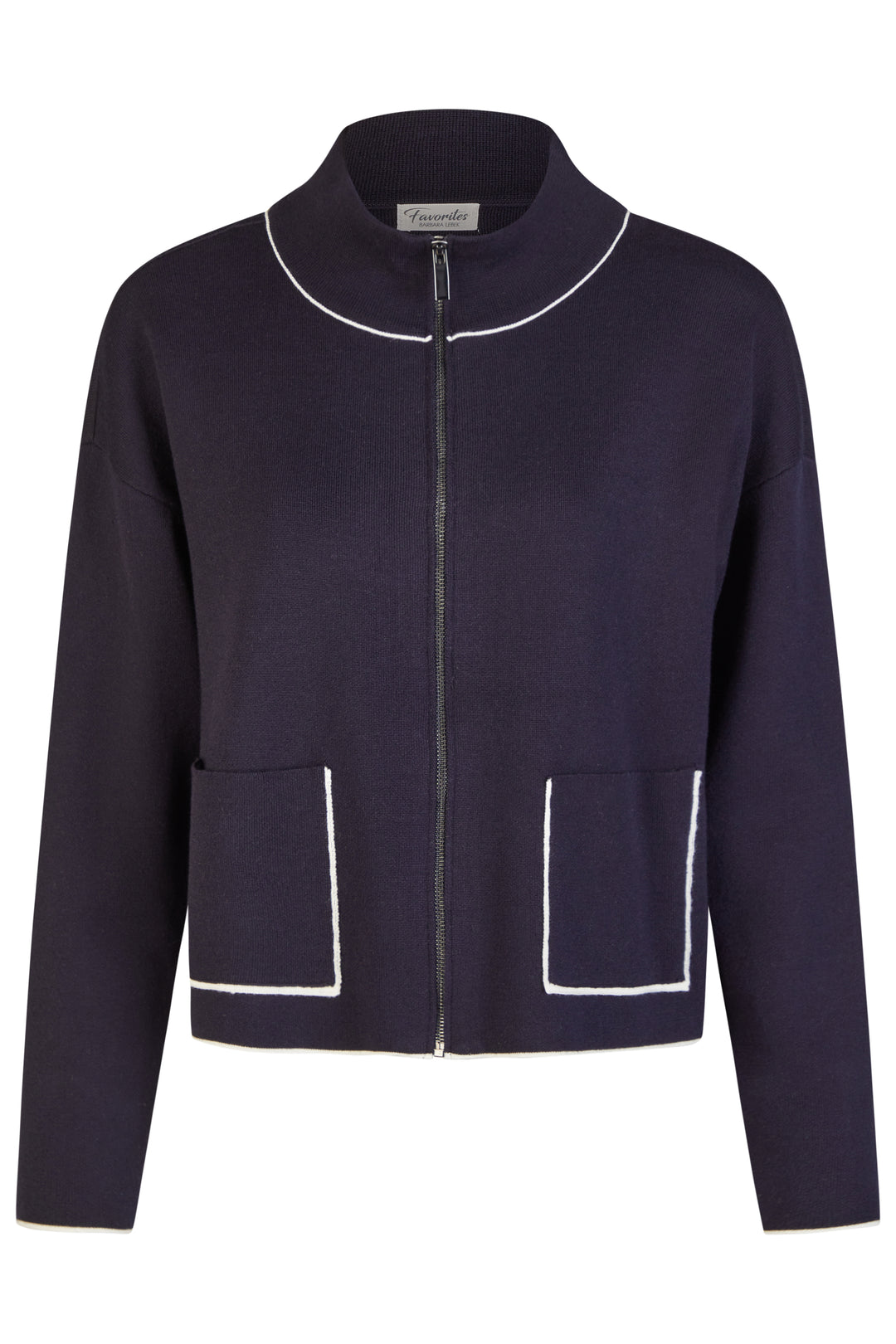 Barbara Lebek 55750062 Navy Zip Front Knit Jacket