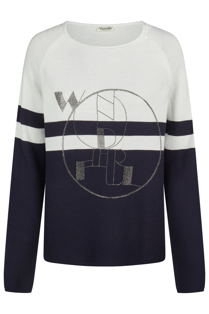 Barbara Lebek 55770062 Navy White Stud Motif Jumper