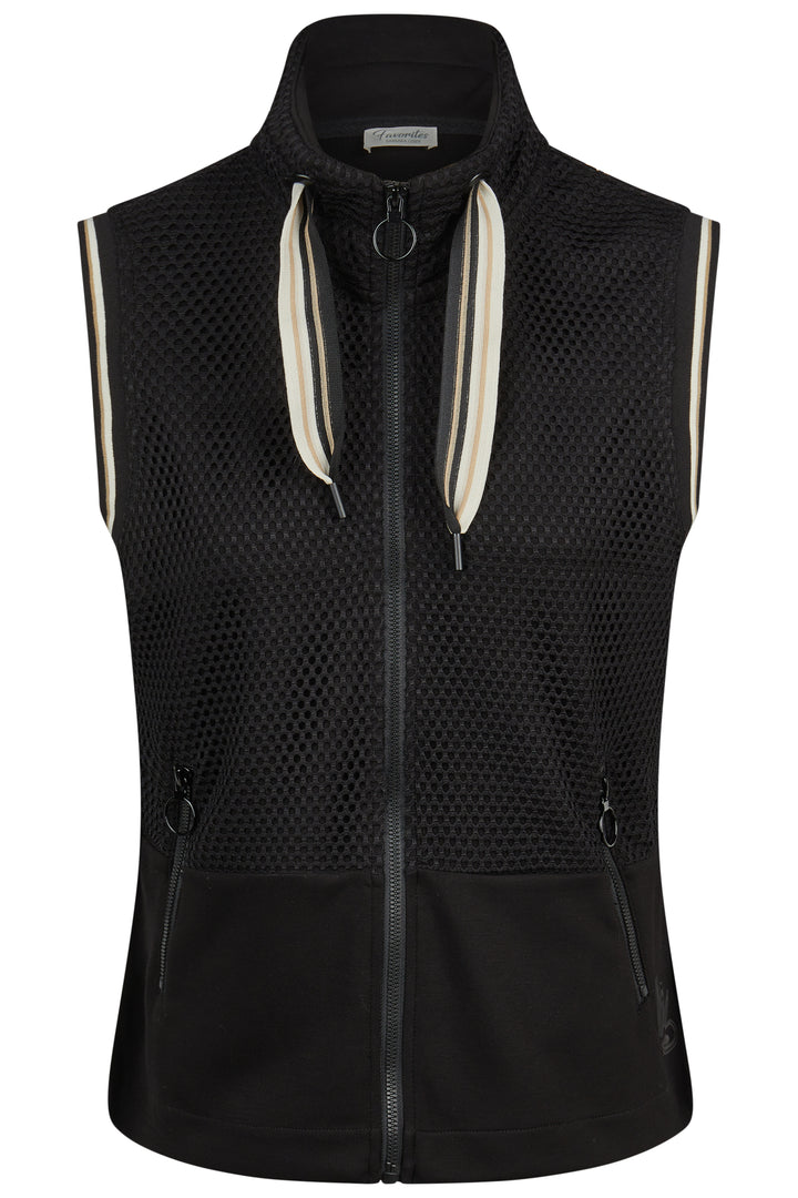 Barbara Lebek 56020062 Black Mesh High Neck Gilet