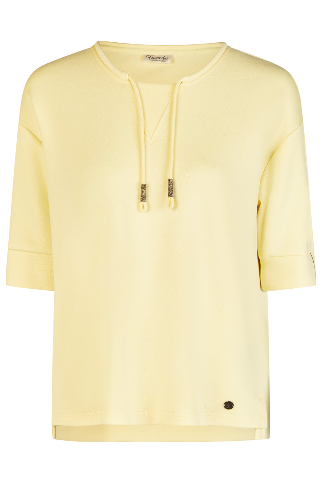 Barbara Lebek 56550062 Sunny Yellow Short Sleeve Sweatshirt