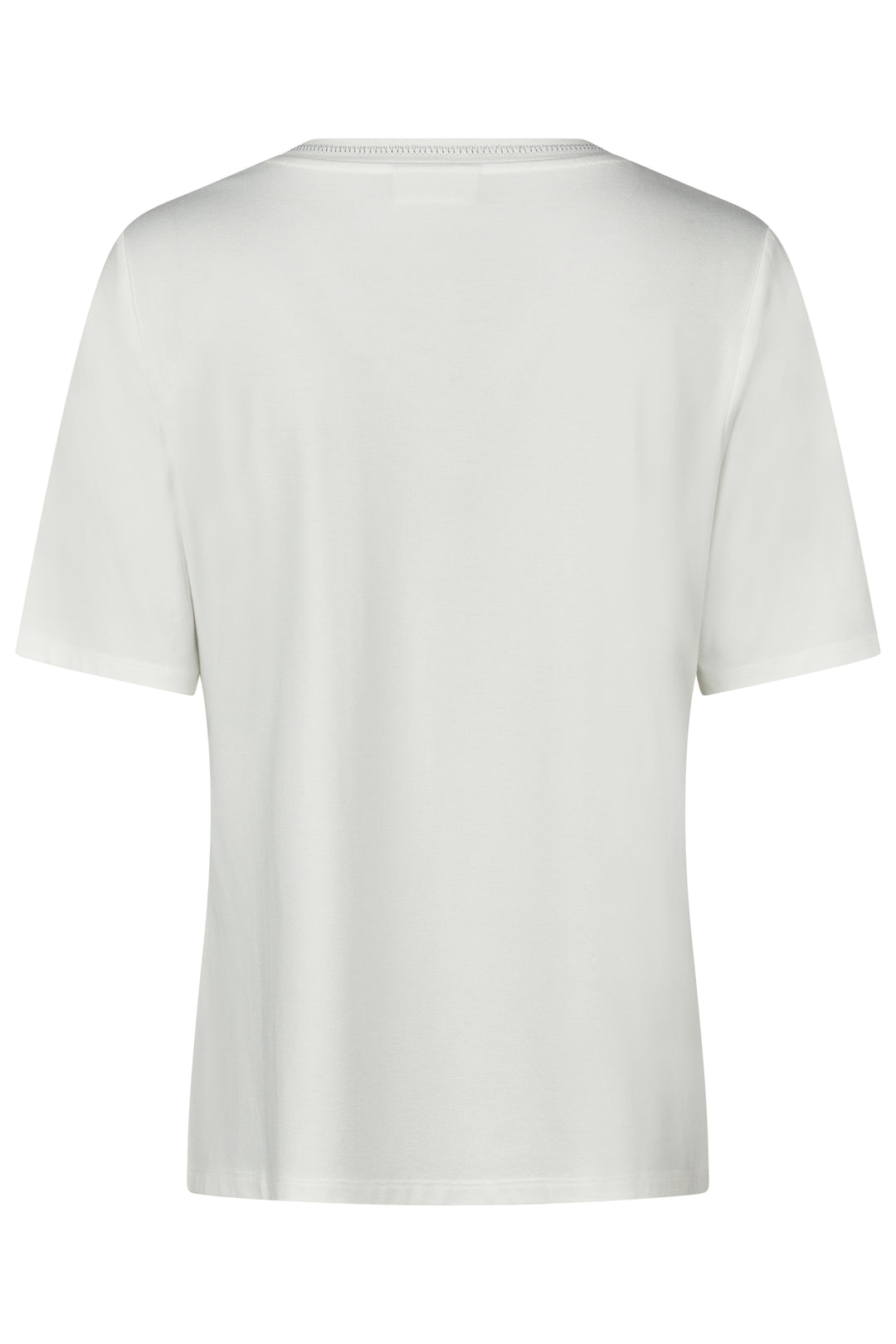 Barbara Lebek 56640062 Offwhite Blue Motif V-Neck T-Shirt