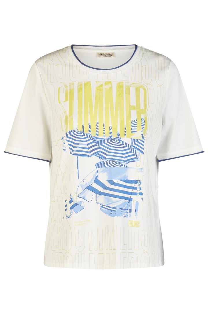 Barbara Lebek 56650062 White Summer Motif T-Shirt