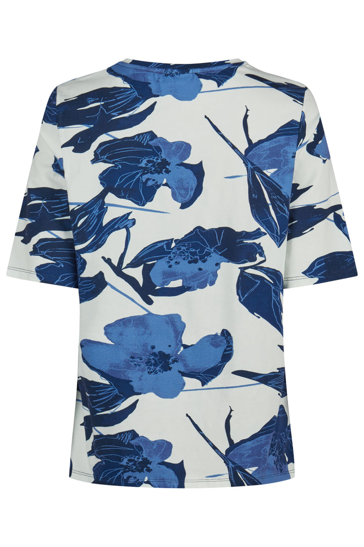 Barbara Lebek 56660062 Navy Leaf Print T-Shirt