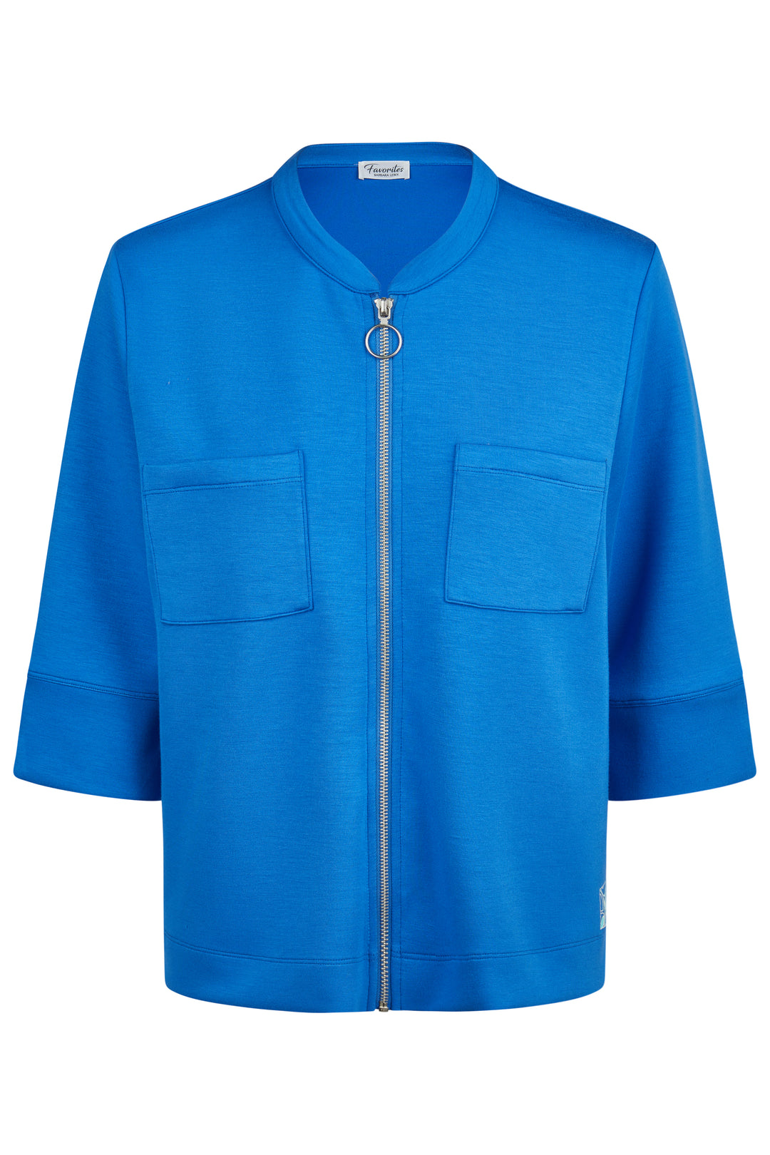 Barbara Lebek 57510062 Ocean Blue Zip Front Jersey Jacket