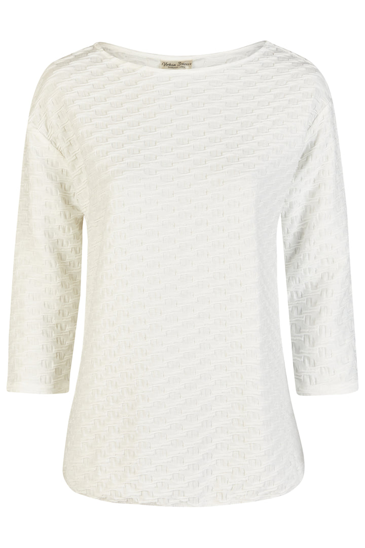 Barbara Lebek 60100062 Offwhite Textured T-Shirt