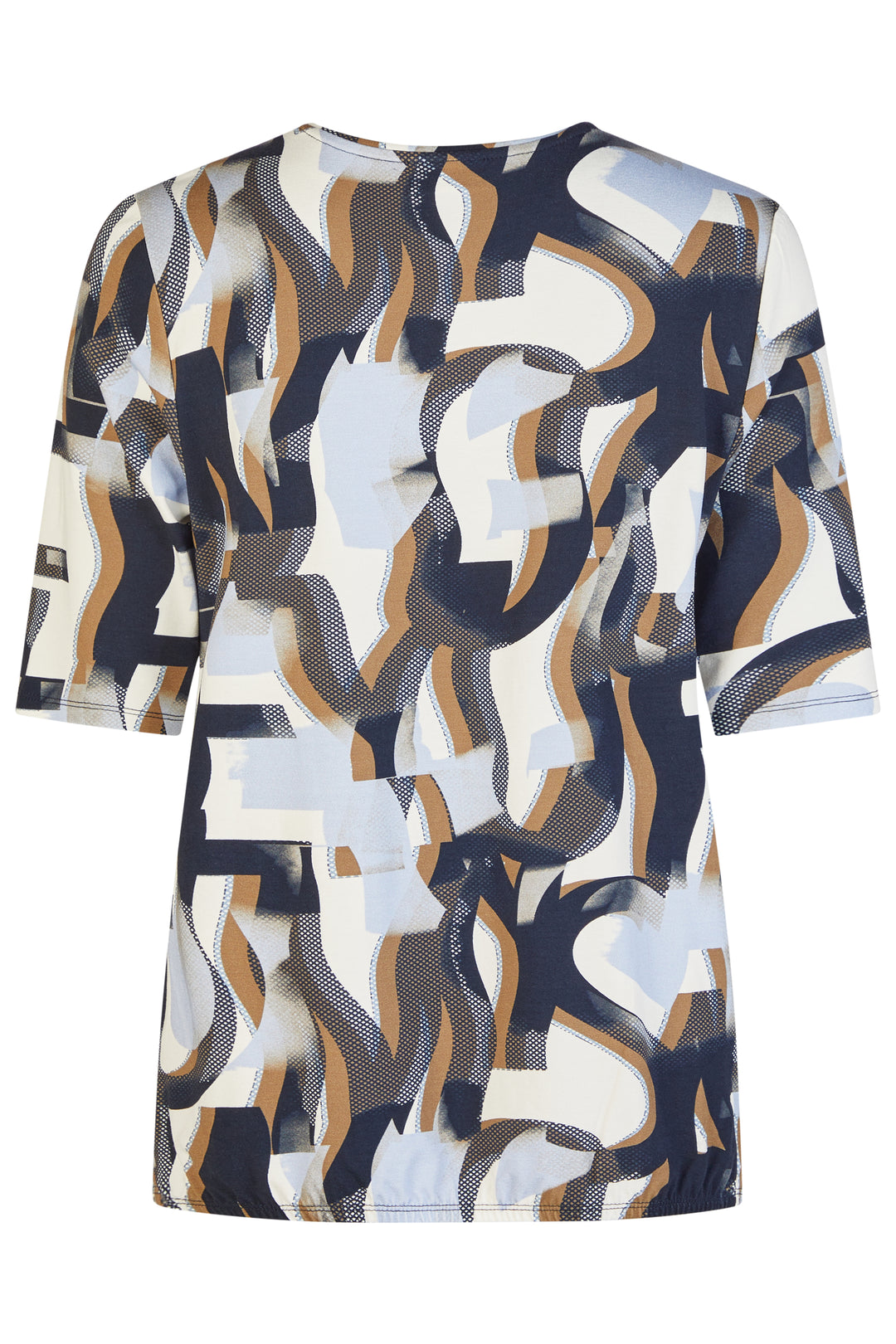 Barbara Lebek 60500062 Sky Blue Mesh Print Short Sleeve T-Shirt