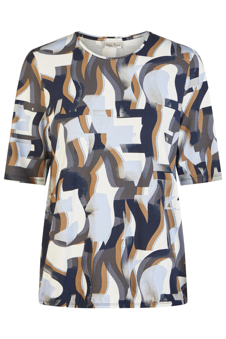 Barbara Lebek 60500062 Sky Blue Mesh Print Short Sleeve T-Shirt