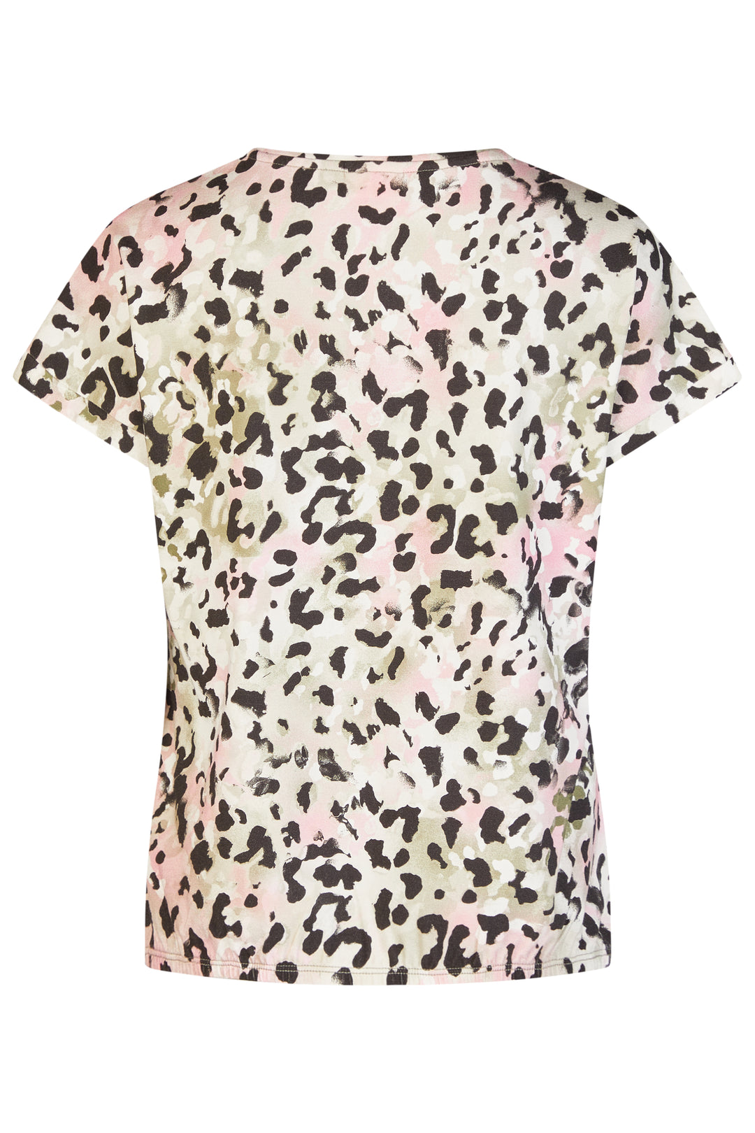 Barbara Lebek 62010062 Khaki & Pink Animal Print T-Shirt