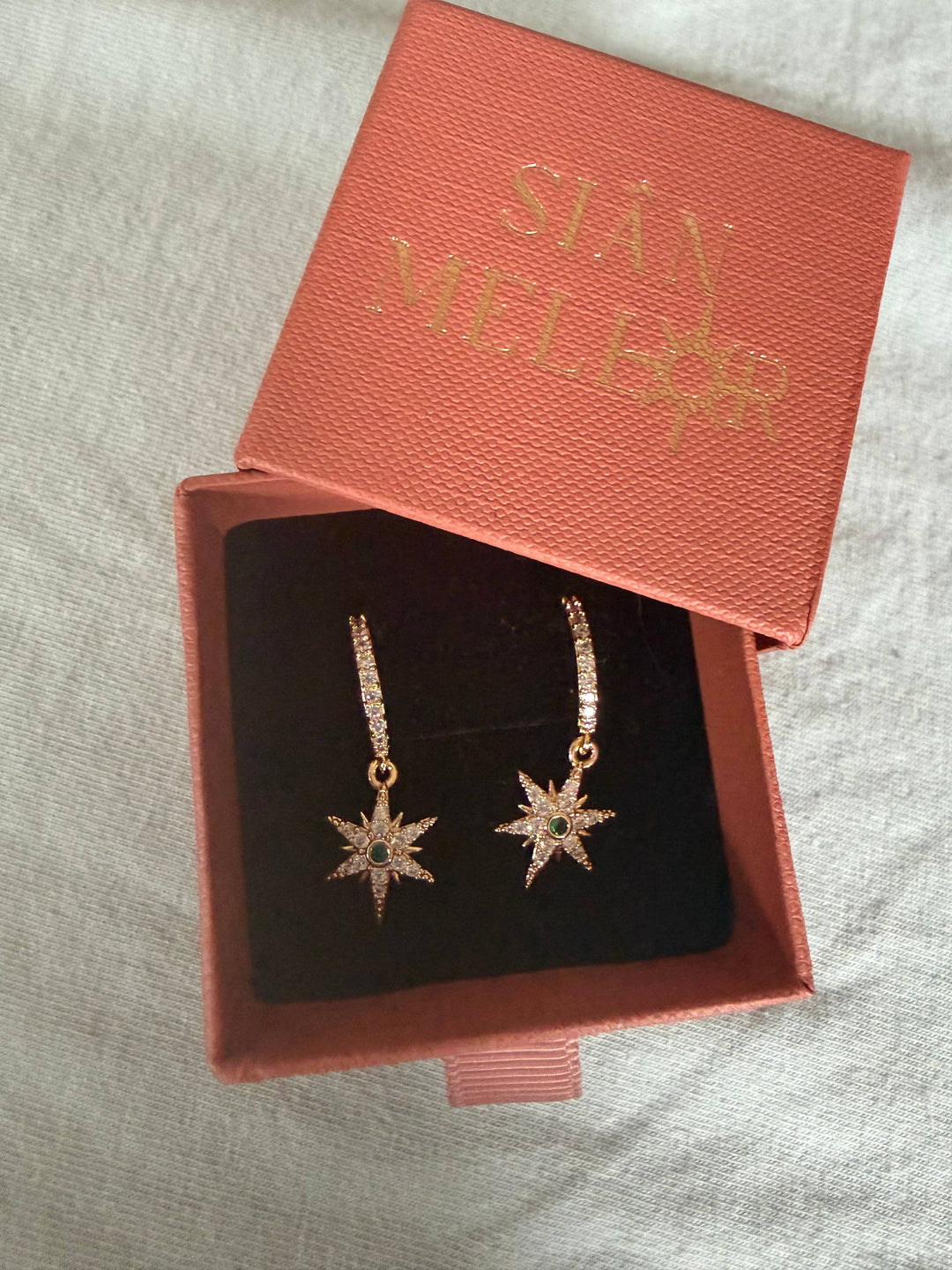 Sparkly Small Star Huggie Hoop Earrings 
