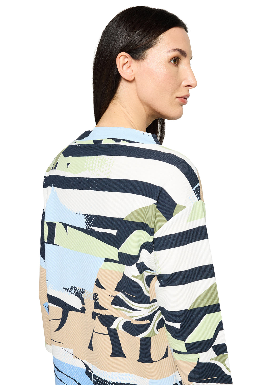 Betty Barclay 27571815 Blue Beige Print Sweatshirt Top