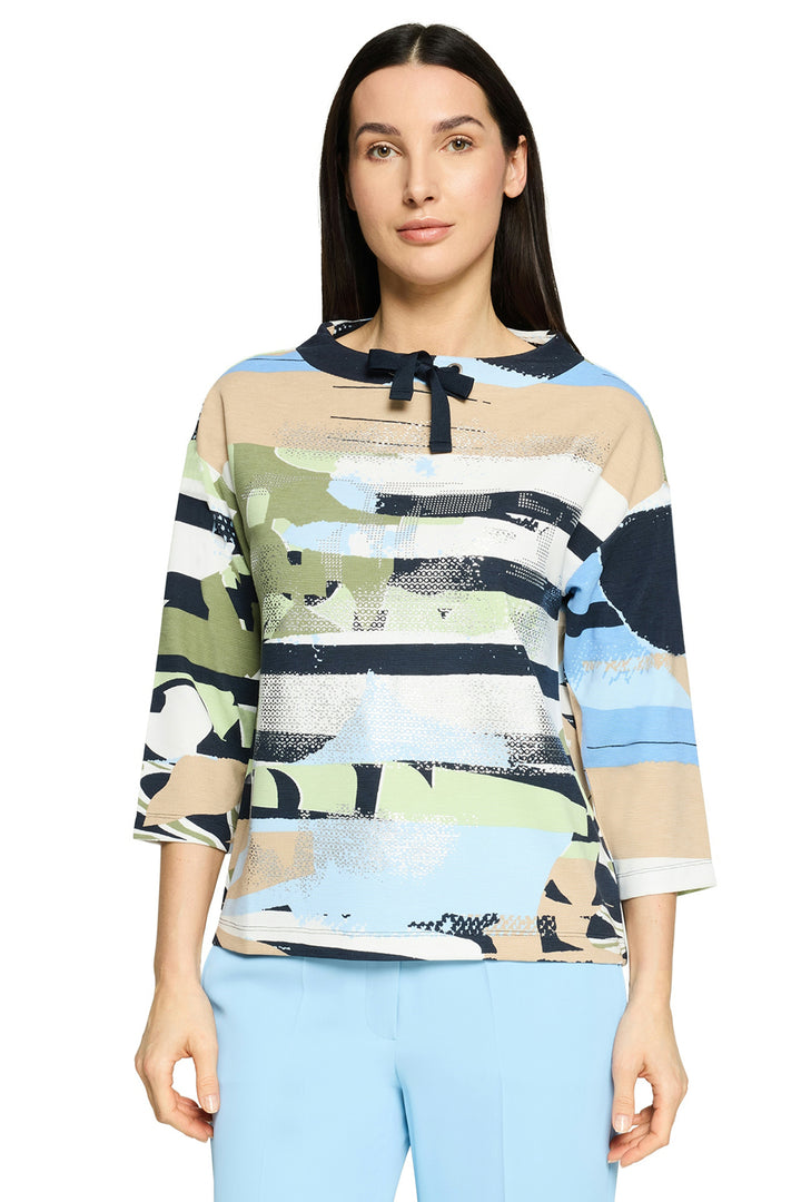 Betty Barclay 27571815 Blue Beige Print Sweatshirt Top