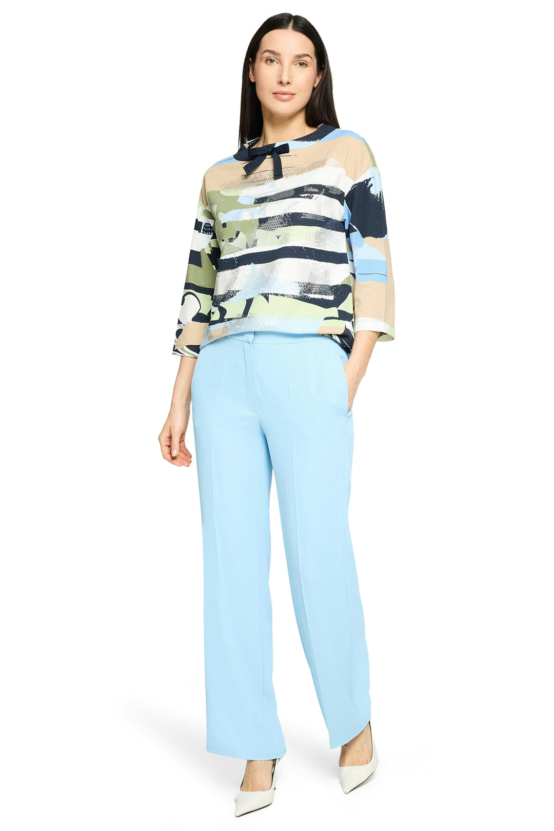 Betty Barclay 27571815 Blue Beige Print Sweatshirt Top