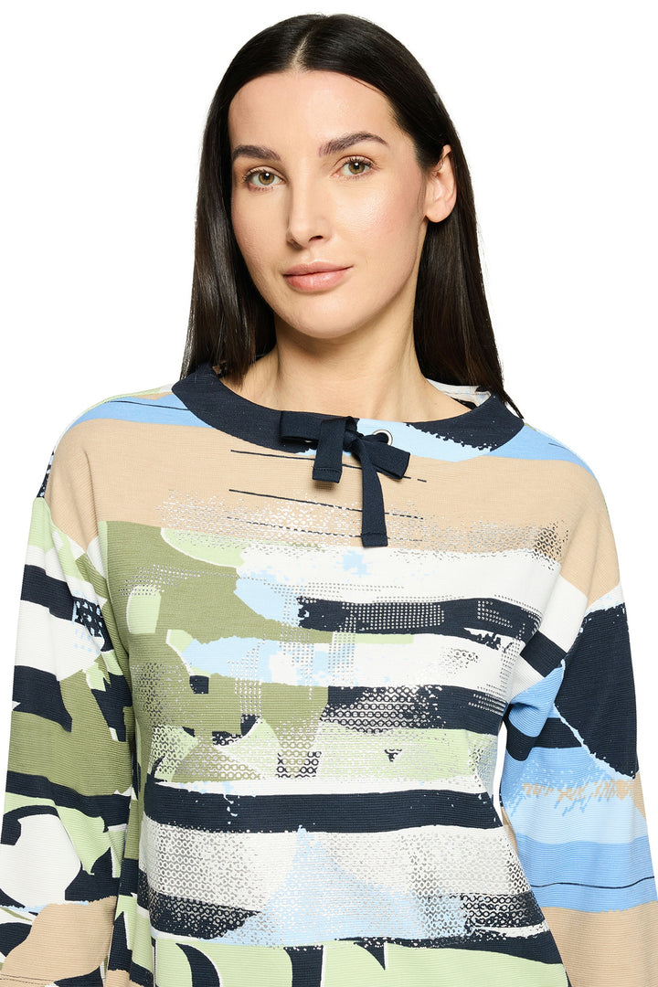 Betty Barclay 27571815 Blue Beige Print Sweatshirt Top