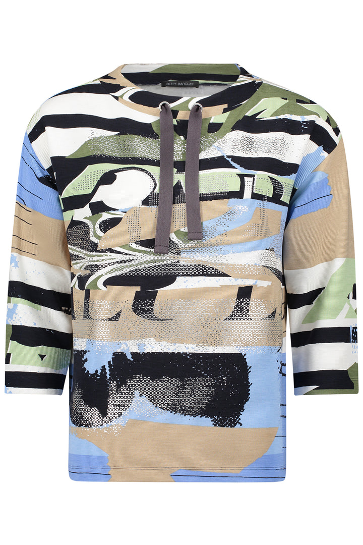 Betty Barclay 27571815 Blue Beige Print Sweatshirt Top