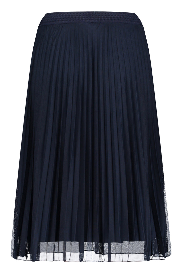 Betty Barclay 9482 1998 Dark Sky Navy Mesh Pleated Midi Skirt