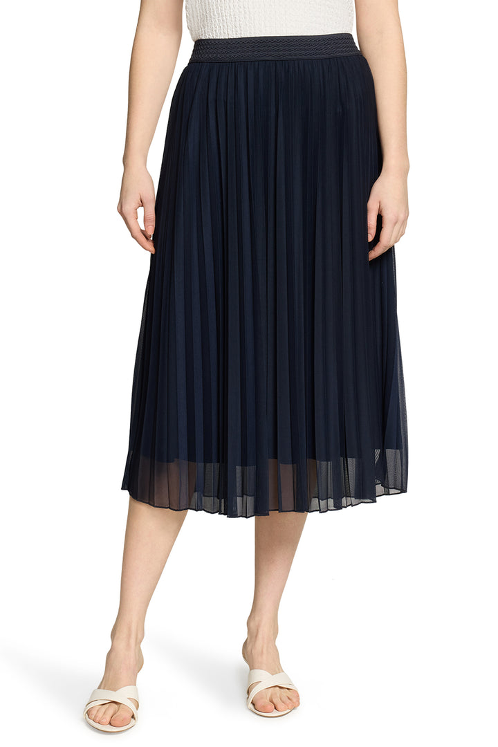 Betty Barclay 9482 1998 Dark Sky Navy Mesh Pleated Midi Skirt