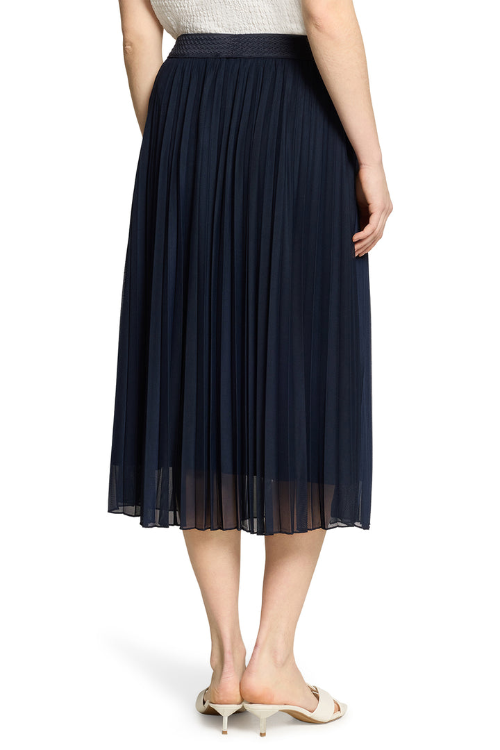 Betty Barclay 9482 1998 Dark Sky Navy Mesh Pleated Midi Skirt