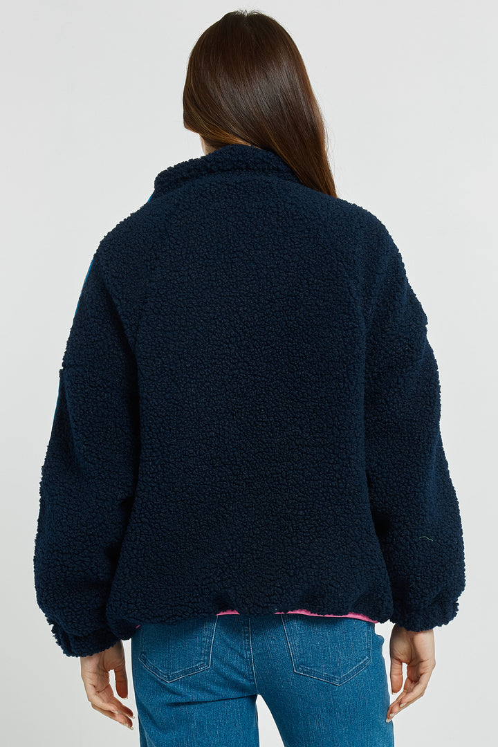 Betty Basics BB6113 navy rainbow fleece jacket at Experience Boutique