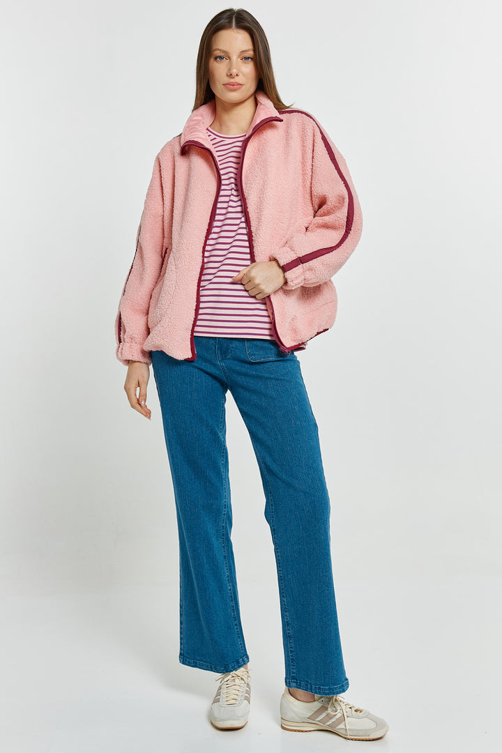 Betty Basics BB6113 pink plum fleece jacket at Experience Boutique