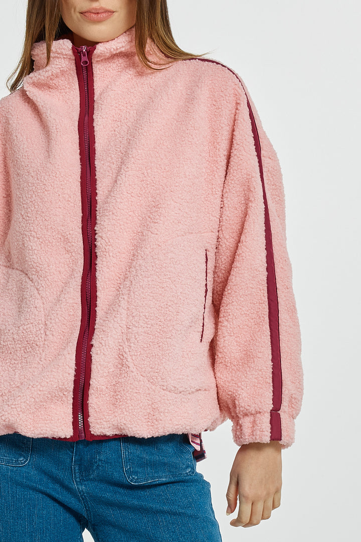 Betty Basics BB6113 pink plum fleece jacket at Experience Boutique
