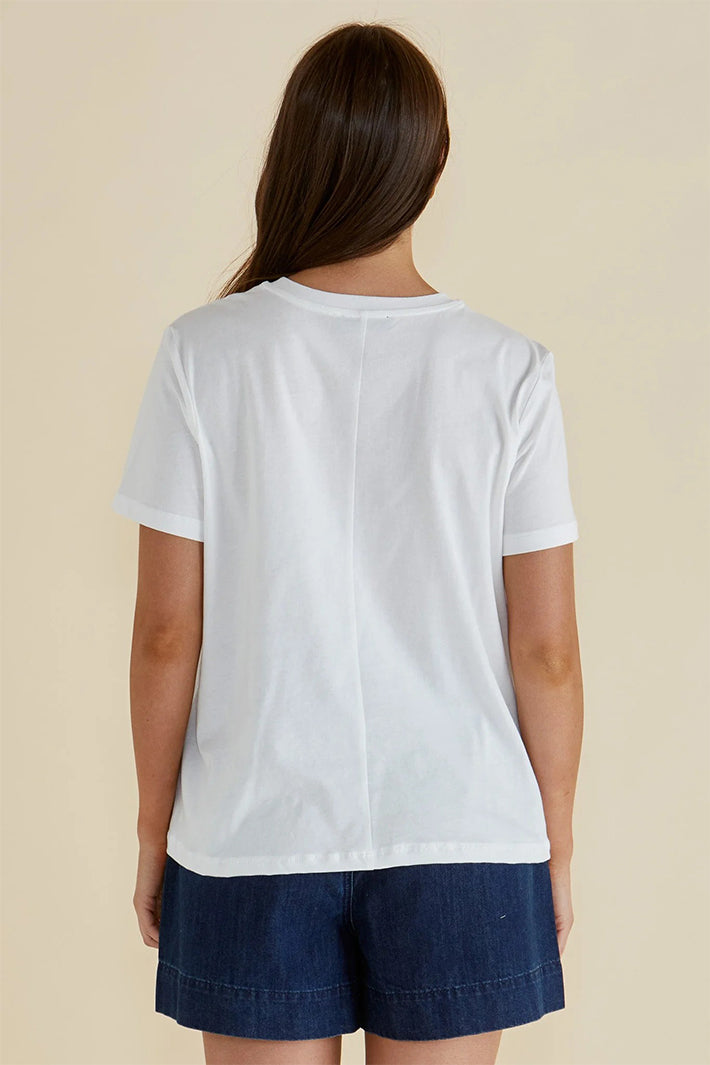 Betty Basics BB1092 Ellia Paradise Beach Print Crew Neck T-Shirt