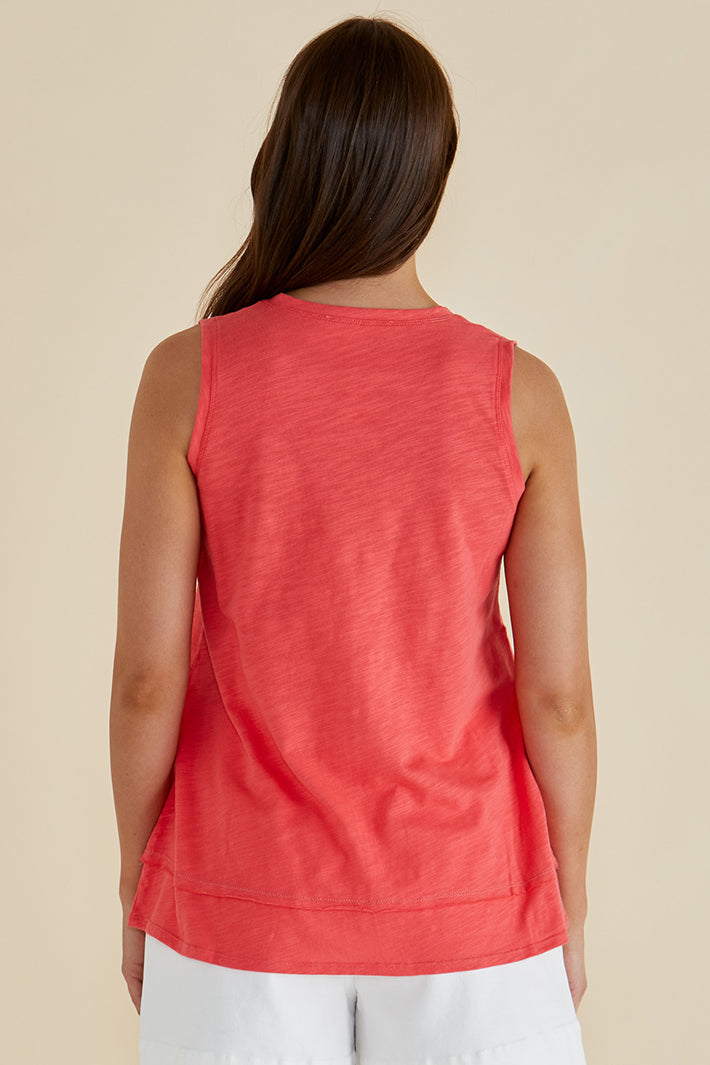 Betty Basics BB1093 Mariah Grapefruit Coral Tank Top