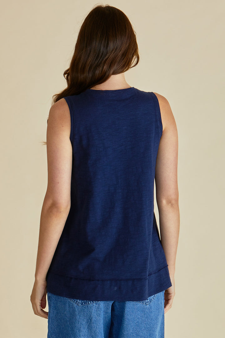 Betty Basics BB1093 Mariah Navy Sleeveless Tank T-Shirt