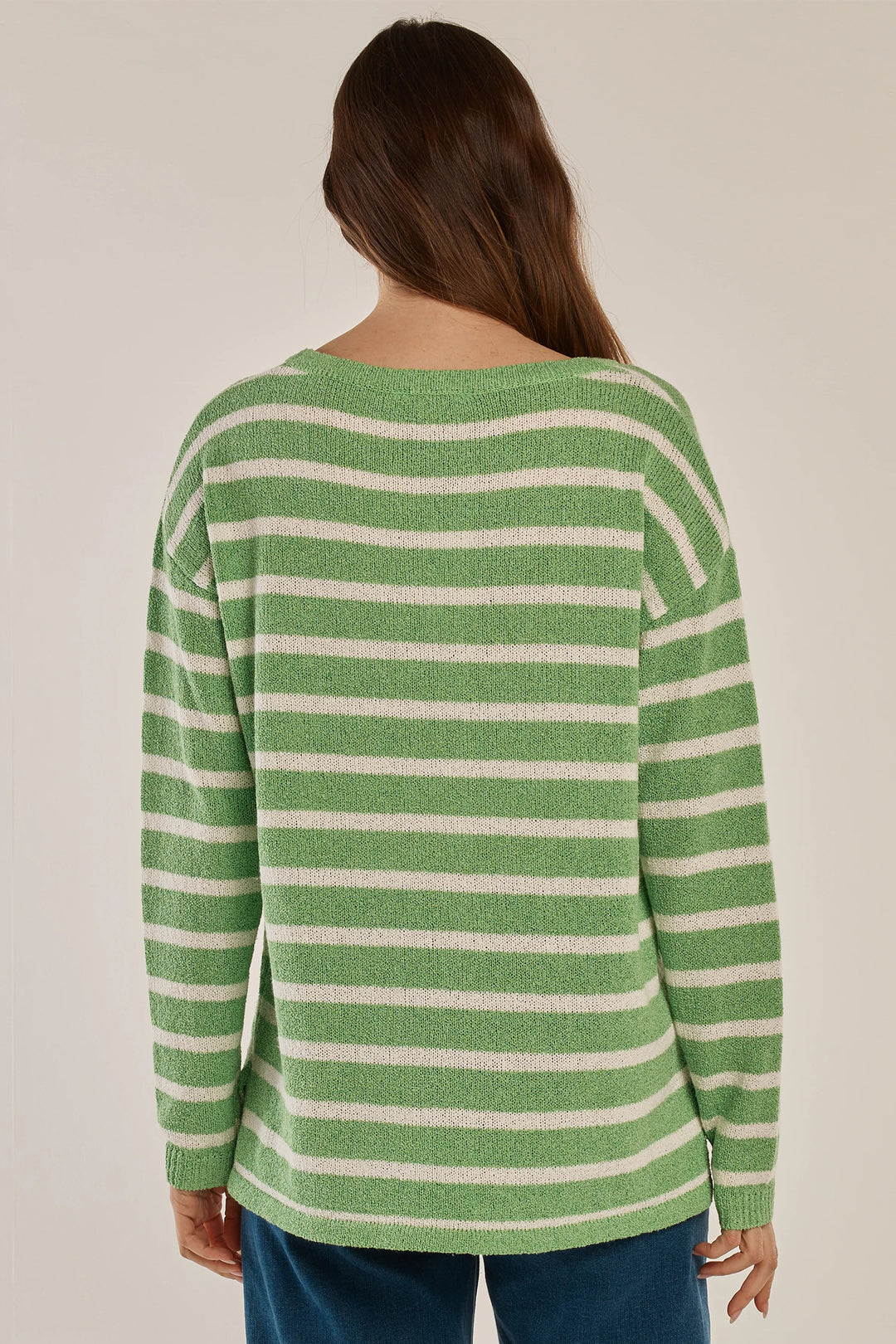 Betty Basics BB4090 Bradford Green Cream Nautical Stripe Jumper